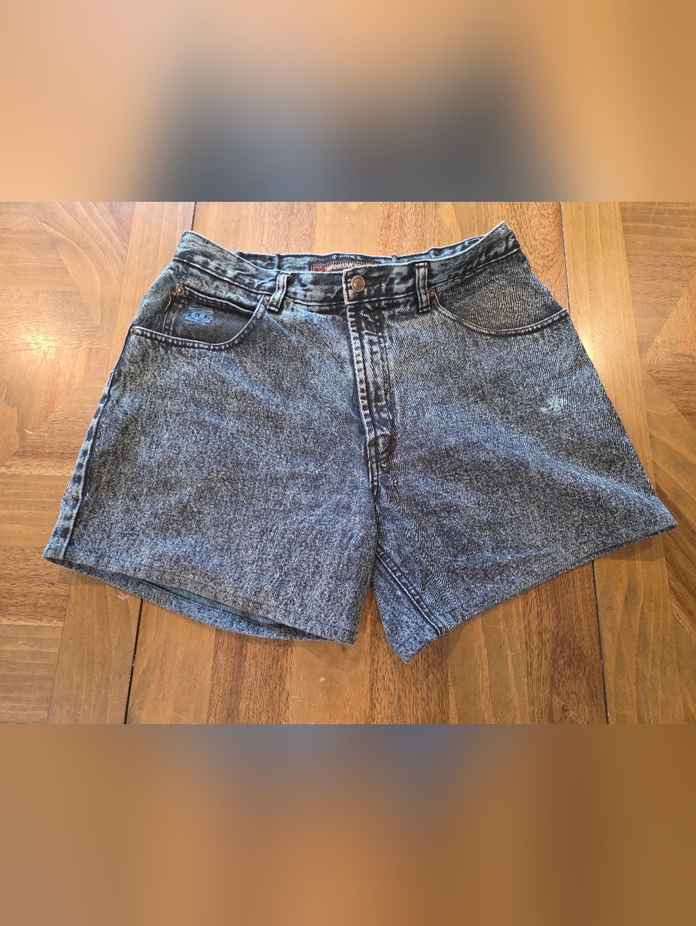 Maneuvers Jean Shorts Sz 35 Blue Acid Wash Denim Inseam 5" Vtg 90s Mens
